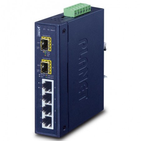 6-Port Gigabit Switch med RJ45 & SFP-porte