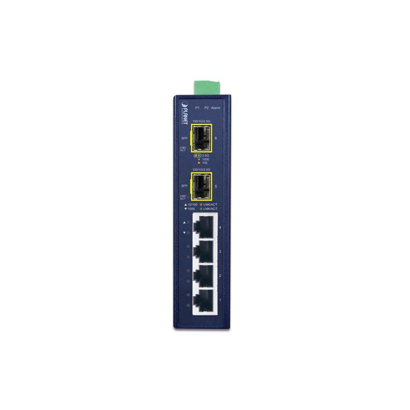 6-Port Gigabit Switch med RJ45 & SFP-porte