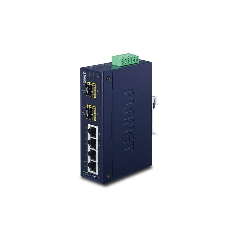 Unmanaged Industrial Switch with 4 x RJ45 and 2 x SFP 100Mbit