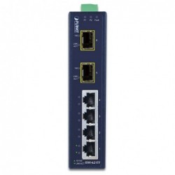 Unmanaged Industri Switch med 4 x RJ45 og 2 x SFP 100Mbit