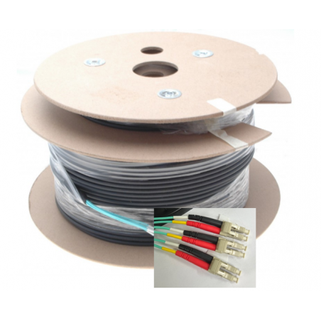 6 Core Armeret fiberkabel, Multi Mode, LC-LC, 130m, 50/125my, OM4