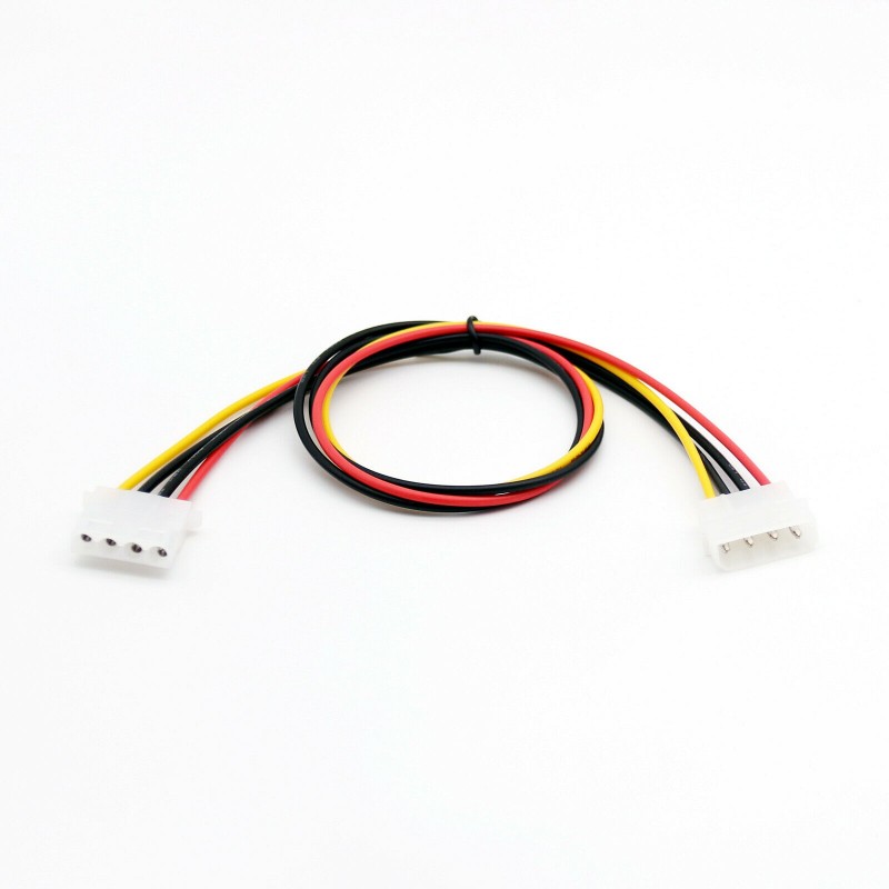 50 cm/1.5ft IDE 4-pin Molex Power han til IDE 4-pin Molex hunstik forlænger adapter stikkabel