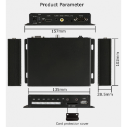 4K media player with HDMI and 6 push-button inputs