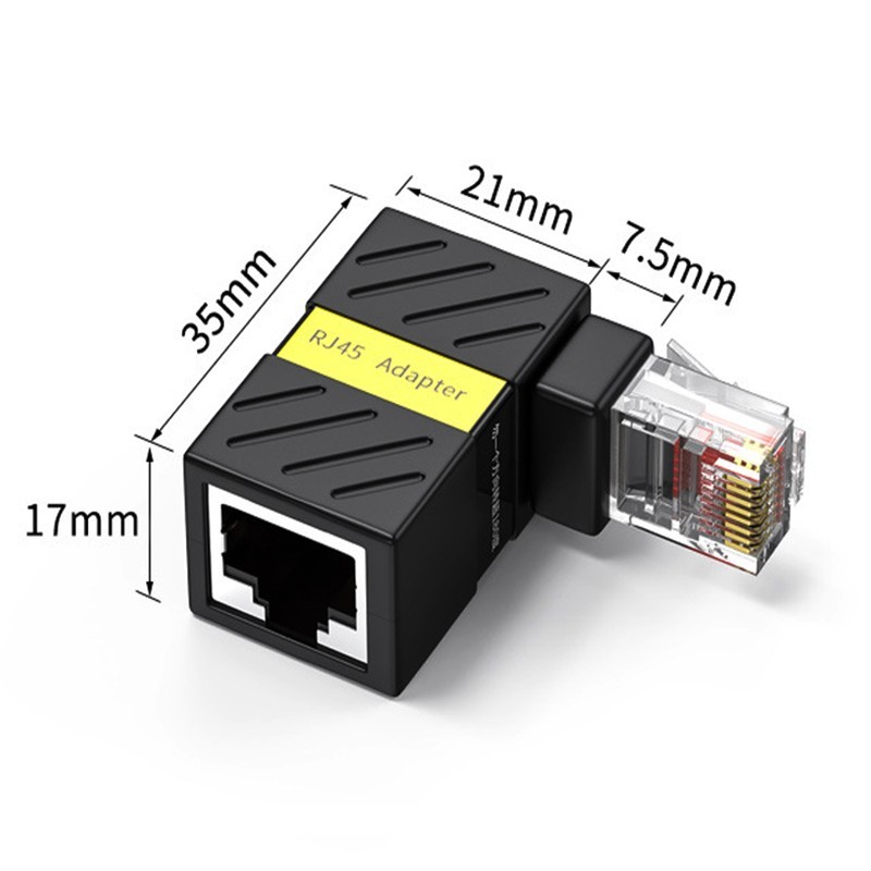 360° rotatable network connector angled RJ45 Gigabit adapter 90 degrees male to female
