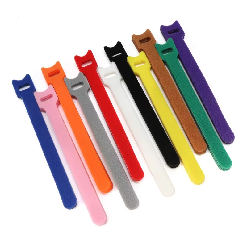 Velcro cable strips, cable ties, hook and loop tape, 12 x 150 mm, White