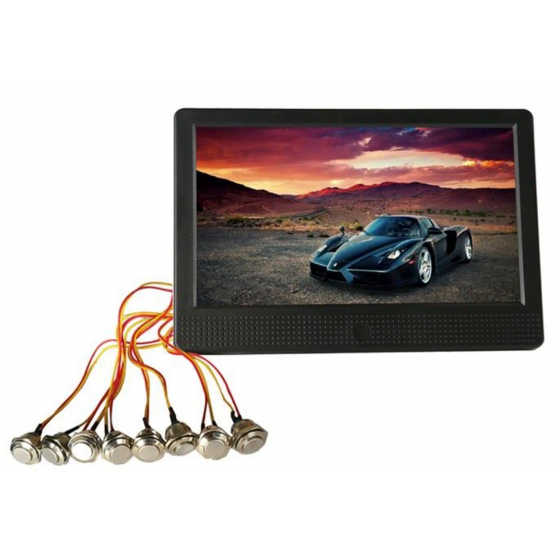 Stand Alone 10.1 LCD-medieafspiller med trykknapper og USB/SD