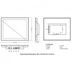 17 IP66 høj nits Touch Monitor med PCAP Touch og HDMI/VGA/DVI videoporte