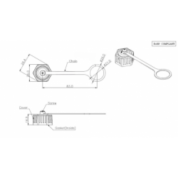 RJ45 vandtæt prop til RJ45WP serien af vandtætte chassisstik