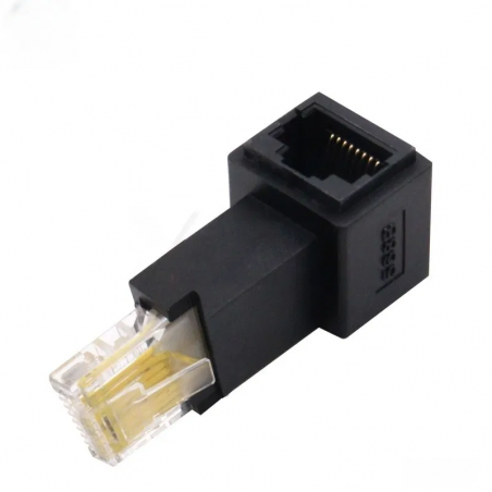 90° Venstre Vinklet RJ45 Adapter for FTP/STP/UTP Netværkskabler 8P8C