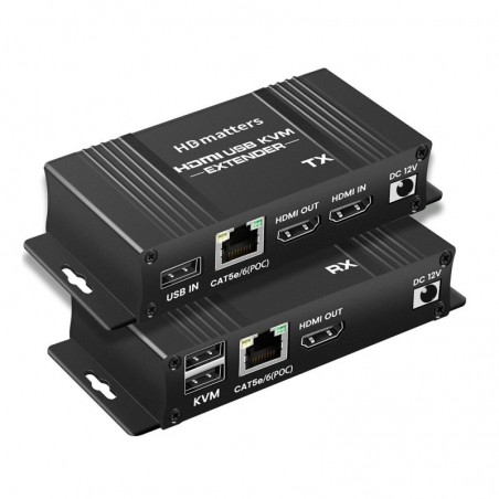 HDMI & KVM Extender Booster - 50m transmission, 1080p 60Hz