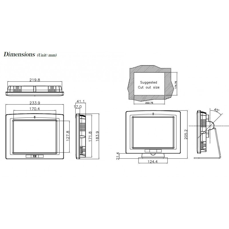 IEI AFL-08AH-LX 512m AMD Geode™ LX 800 500 MHz Processor NYT PANEL PC 8"