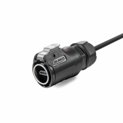 IP67 vandtæt HDMI 2.0 stik med 5m kabel til paneler