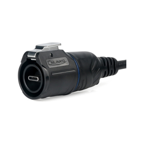 Vandtæt USB-C stik med snaplås. Passer til STIK-USBC-WAT-CH-KL