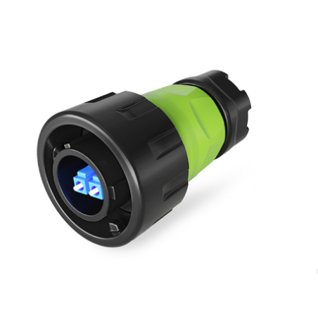 Vandtæt LC Fiber kabel-stik med lynkobling.