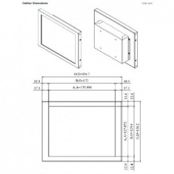 8.4" TFT display udendørs high nits 1600, 12V VGA, DVI-D, HDMI Touch, Optical bonding