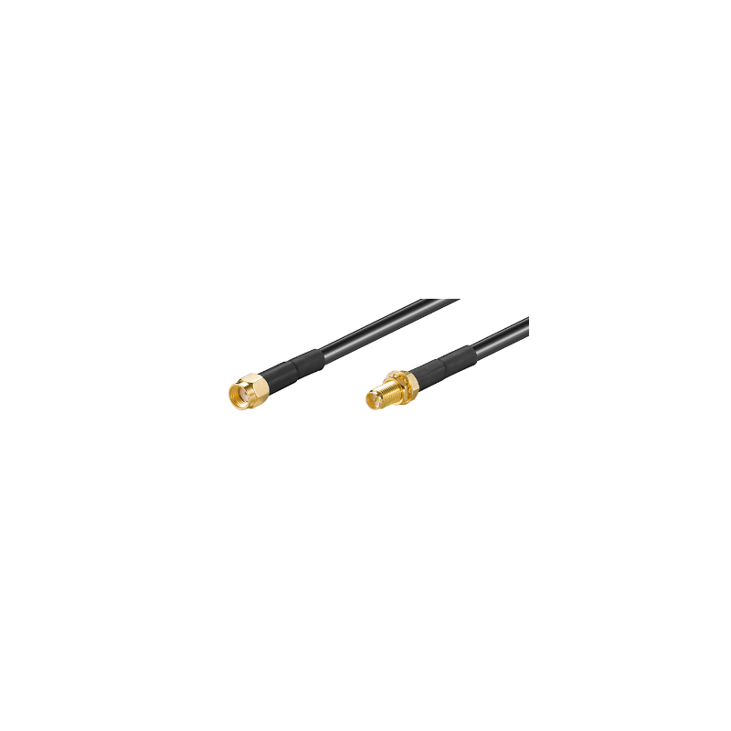 RSMA male to RSMA female coax cable, black, 2 m