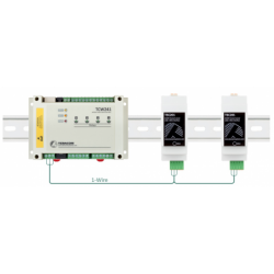 1-wire AC/DC current meter 0.1 - 10Amp, galvanically isolated, DIN mounting