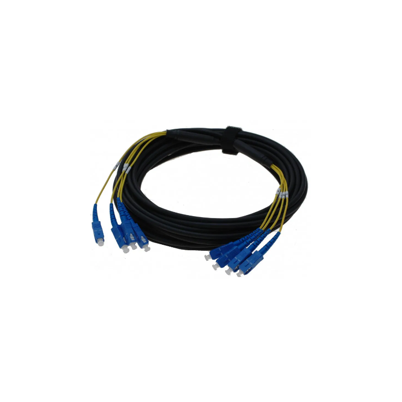 Armeret fiberkabel, Single Mode, LC-LC, 120m, 9/125my, 4 core, Sort, LSZH