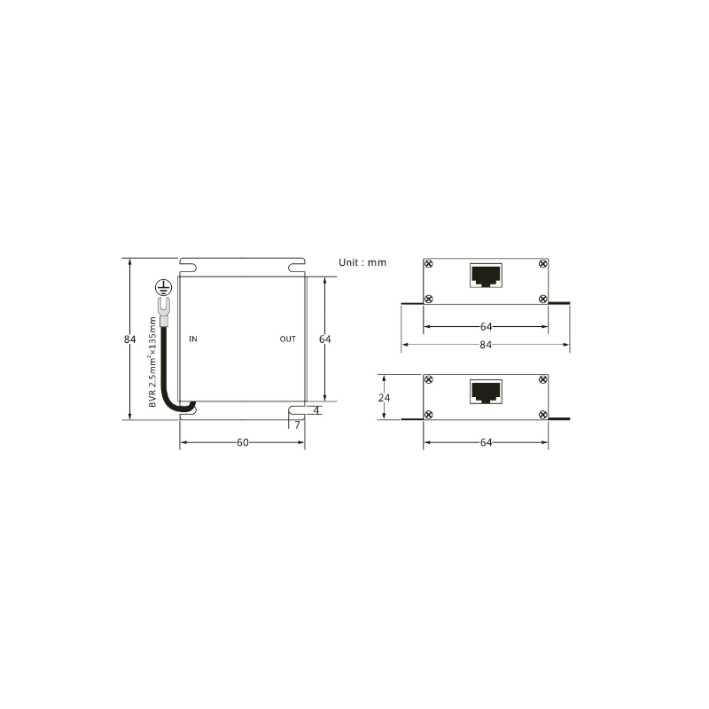 RJ45 Surge protector, surge protection - NOT PoE, Gigabit