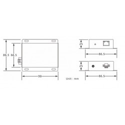 Ethernet, VDSL punkt til punkt over 2-tråd kabel, op til 600 m, op til 100Mbps