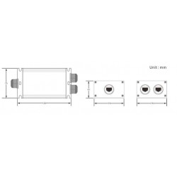 Vandtæt PoE extender 100 meter, op til 500 meter med cascade, PoE 15,4W/30W/60W/90W