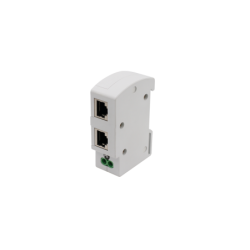 RJ45 Surge Protector, PoE 10/100/1000Mbit. 0.2dB loss. 2.5kA, DIN mounting.
