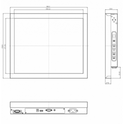 17" Hight Nits 1000, Sunlight, Panel mount, Openframe, Marine USE, Opticalbonding