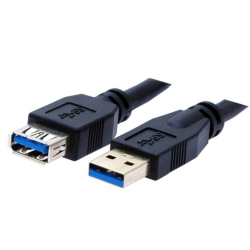 2m USB 3.0 forlængerkabel - en han til en hun, sort og guld