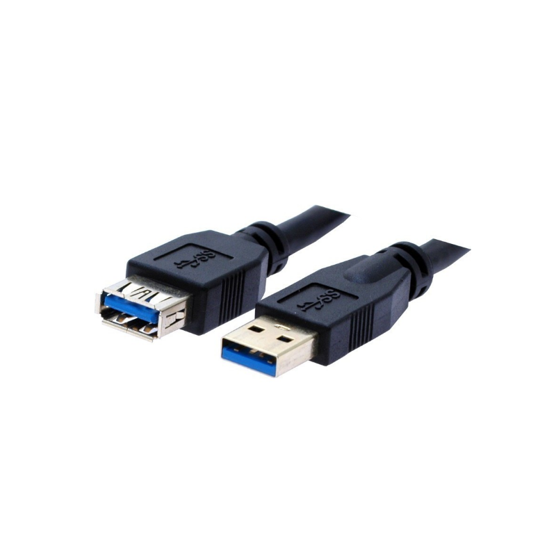 2m USB 3.0 Extension Cable - A Male to A Female, Black & Gold