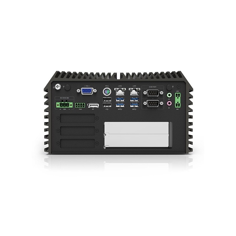 Robust, indbygget, blæserløs pc med mulighed for dobbelt PCIe-udvidelse og Intel Core i9/i7/i5-processor