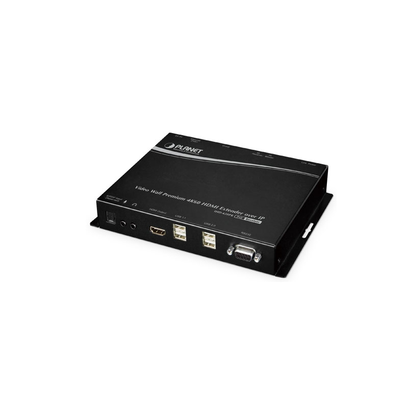 HDMI 4K60 KVM modtager over IP med PoE, USB til Keyboard, mus og touch