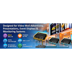 HDMI 4K60 KVM receiver over IP with PoE, USB for Keyboard, mouse and touch