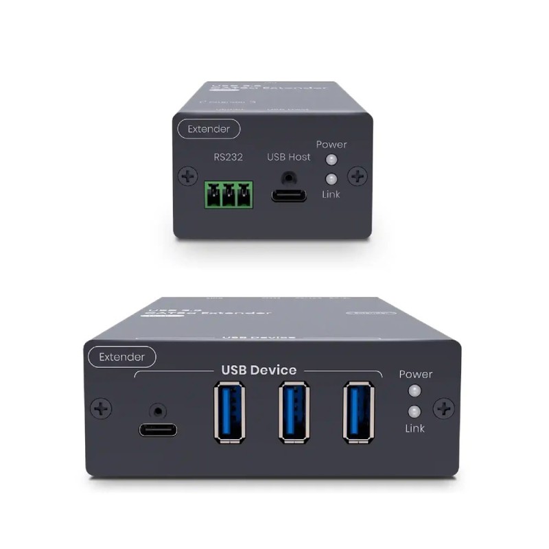 4 ports USB 3.2 Gen1 type-C og type-A Extender op til 100 m over CAT6a