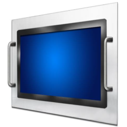 15" Monitor 4:3, 6-sided IP66 sealed, Optically bonded screen, PCAP touch, 700 nits SS316 steel, UV safe. Handle