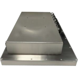 15" Monitor 4:3, 6-sided IP66 sealed, Optically bonded screen, PCAP touch, 700 nits SS316 steel, UV safe. Handle