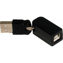 USB-adapter - A han til B hun med kugleled (drejelig)
