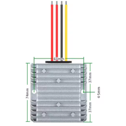 24AC til 24VDC 6A spændingsomformer 144Watt, ikke galvanisk isoleret