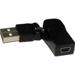 USB A til Mini USB vinkelstik med kugleled