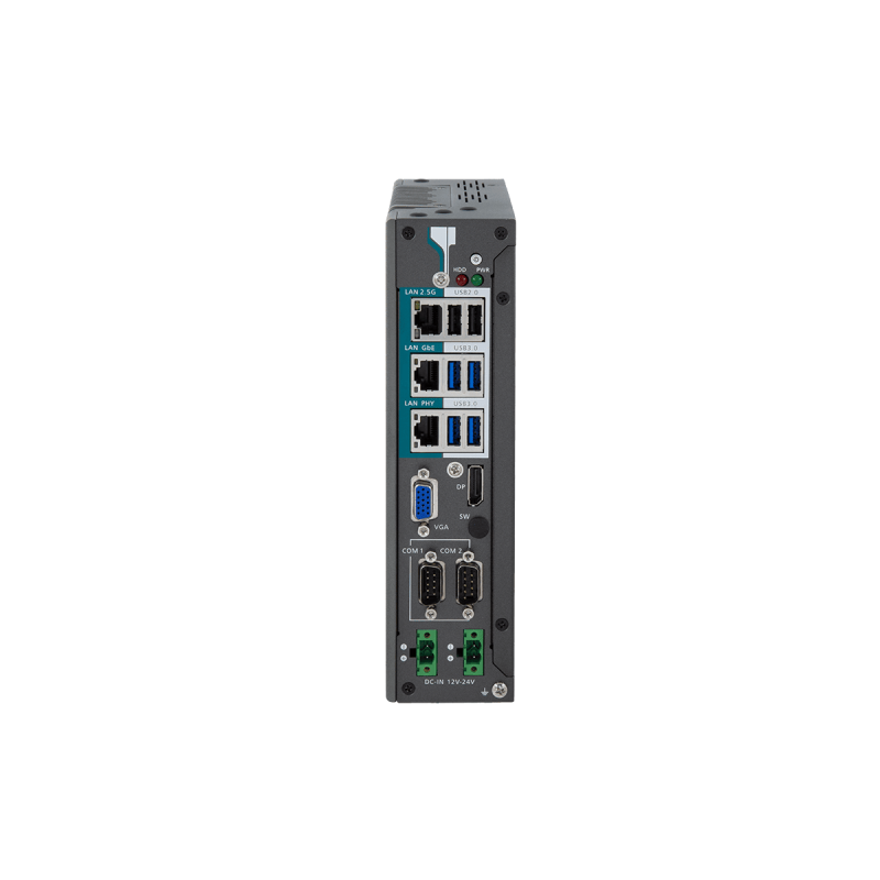 Embedded pc uden blæser 14./13./12., i5, i7, RS232, RS422, RS485, 8xUSB, 3xLAN, HDMI, DP, DIN-montering, DC 12~24V