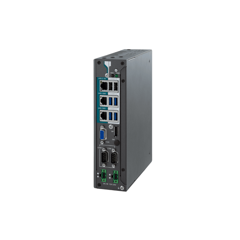 Embedded pc uden blæser 14./13./12., i5, i7, RS232, RS422, RS485, 8xUSB, 3xLAN, HDMI, DP, DIN-montering, DC 12~24V