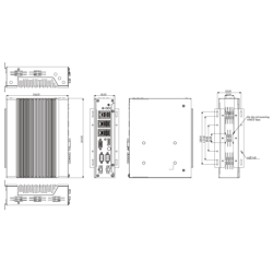 Embedded pc uden blæser 14./13./12., i5, i7, RS232, RS422, RS485, 8xUSB, 3xLAN, HDMI, DP, DIN-montering, DC 12~24V