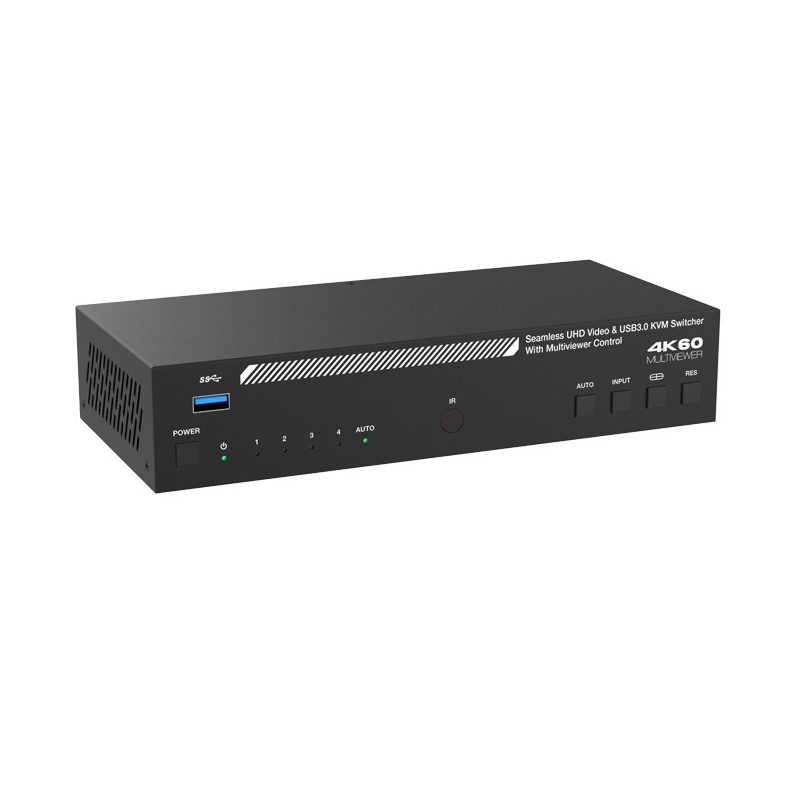 4-ports HDMI KVM-switch 4K@60Hz, USB 3.1, EDID-understøttelse