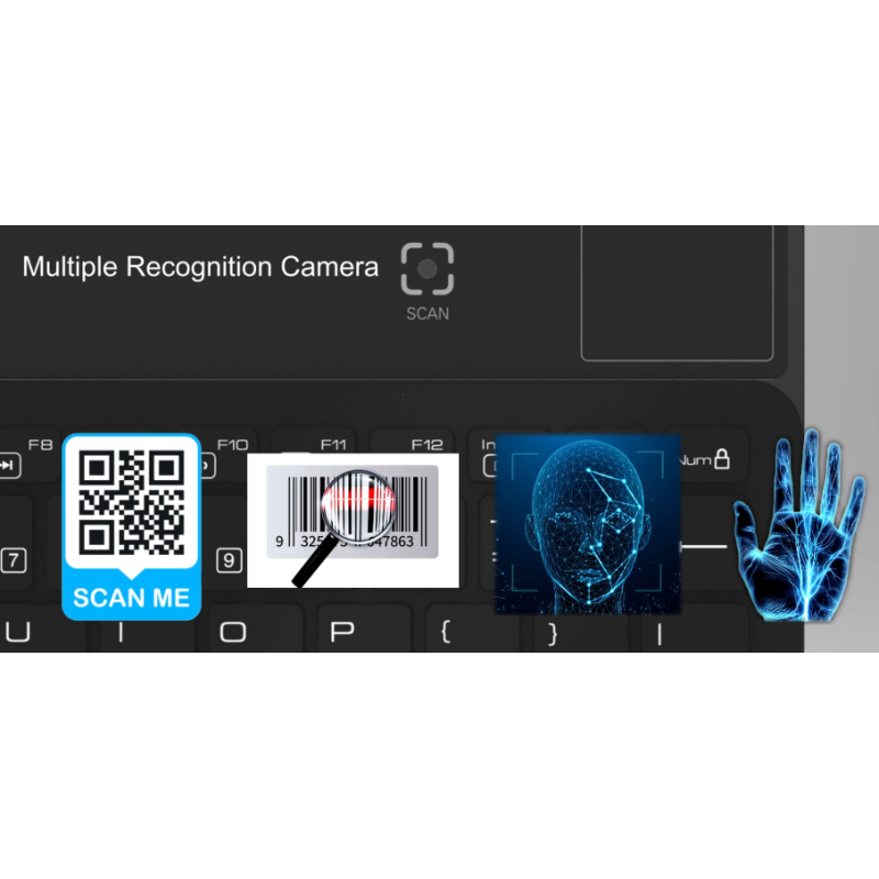 IP65 vandtæt industrielt tastatur med mini Touchpad, 8MP UVC-kamera og RFID-mulighed