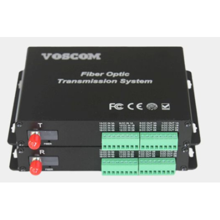 8 kanals 1-Way Digital I/O over Single Mode eller Multi Mode Fiberkabel