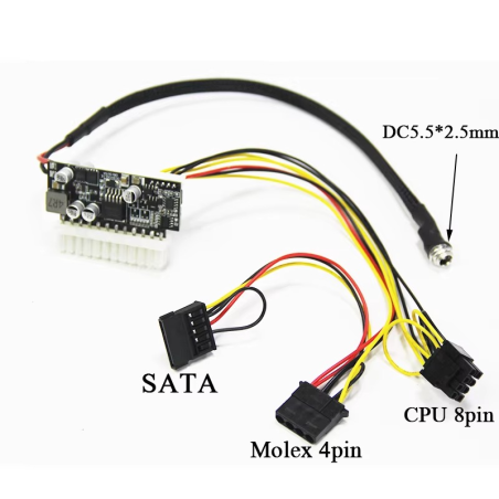 PICO spændingsforsyning 200W ATX PSU P4 input 16~24Vdc fanless