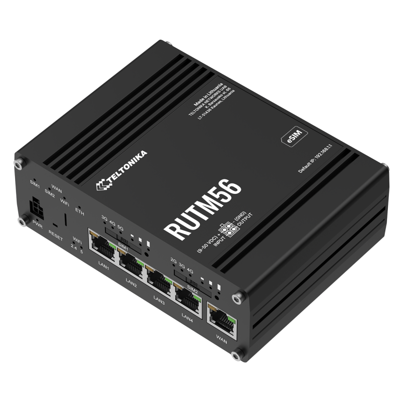 Dual Modem 5G 4G Industriel Router med Wi-Fi 5, 5x GbE