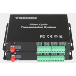 4 kanaler med 2-Way Digital I/O over Single Mode eller Multi Mode Fiberkabel