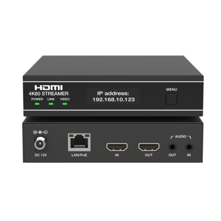 4K60 AV Streamer-encoder med web-GUI, H.264/H.265