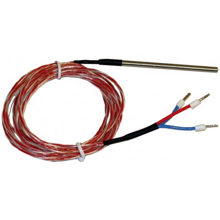 3 tråds Pt100 føler i metal hus 4 x 80 mm, - 20 – +130°C
