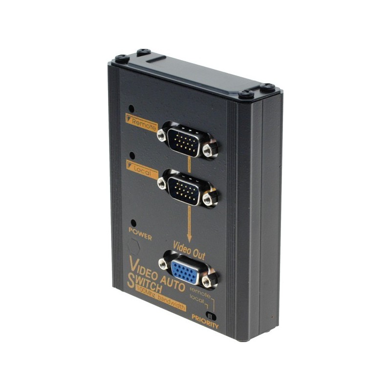 Automatisk omskifter mellem 2 VGA-signalkilder, med prioritetsvælger